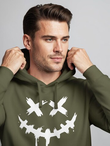 Neverless Sweatshirt 'Smile Face' in Green