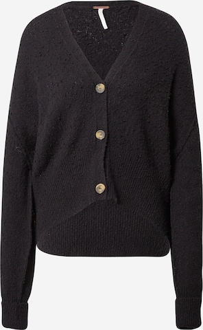 Free People Knit Cardigan 'FOUND MY FRIEND' in Black: front