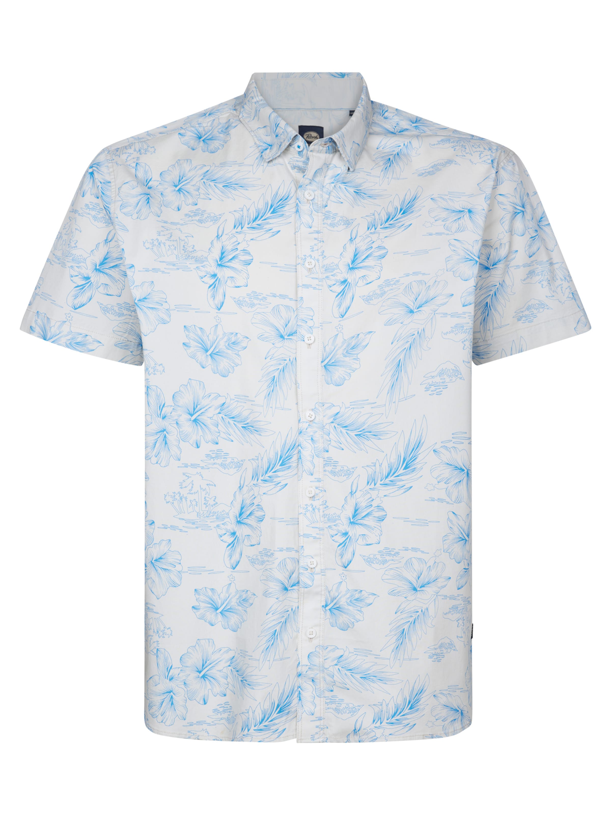 Petrol Industries Средняя посадка Рубашка 'Mariner' в Белый: спереди