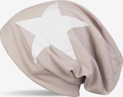 styleBREAKER Mütze 'Beanie mit Stern Print' in beige, Produktansicht