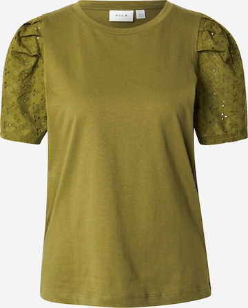 Tricou 'VIMerry' de la VILA pe verde: față