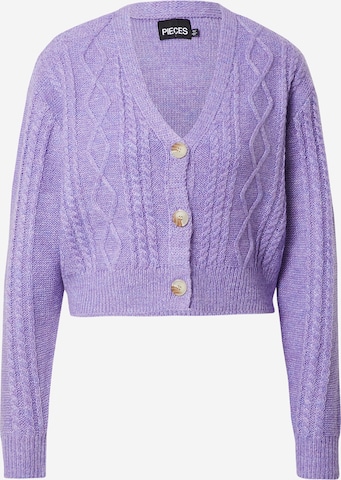PIECES Knit cardigan 'Karla' in Purple: front