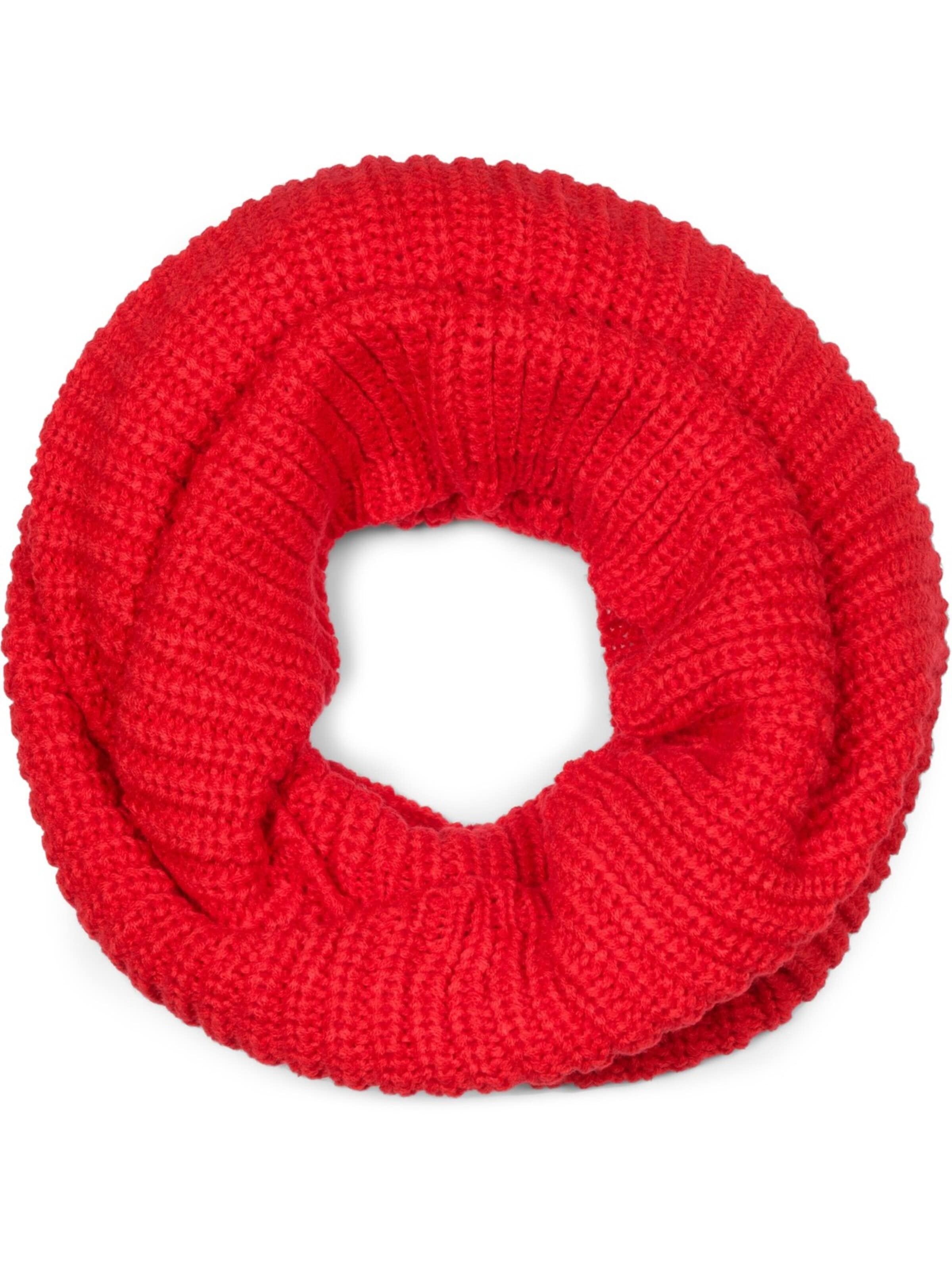 styleBREAKER Schlauchschal 'Unifarbener Feinstrick Loop'‌‌‌ in Rot: Vorderseite