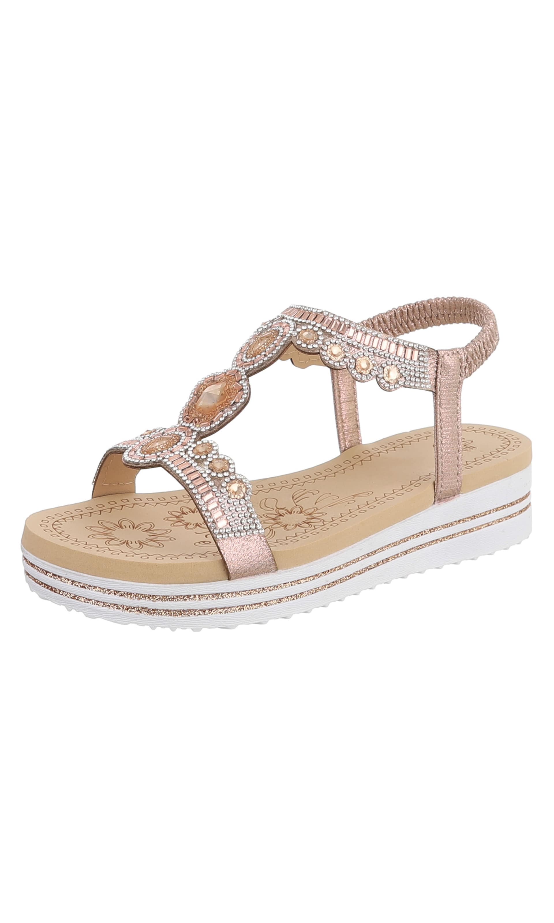 Ital-Design Sandale in Beige: Vorderseite