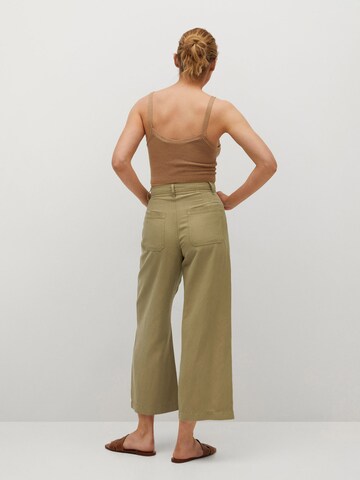 Wide Leg Pantalon 'BLAU' MANGO en vert