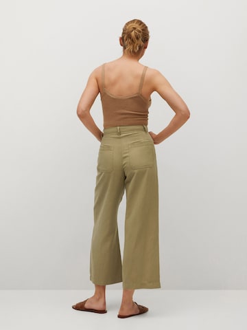 MANGO Wide leg Broek 'BLAU' in Groen