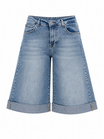 IT'S BASIC Loosefit Jeans 'ELASTICATED BERMUDA DENIM SHORT' in Blauw: voorkant