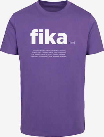 T-Shirt 'Fika' Mister Tee en violet : devant