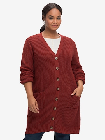 sheego by Joe Browns Knit Cardigan in Red: front