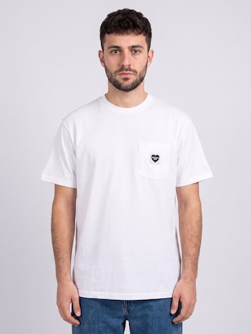 Carhartt WIP Shirt 'S/S Pocket Heart T-Shirt White / Black' in Wit: voorkant