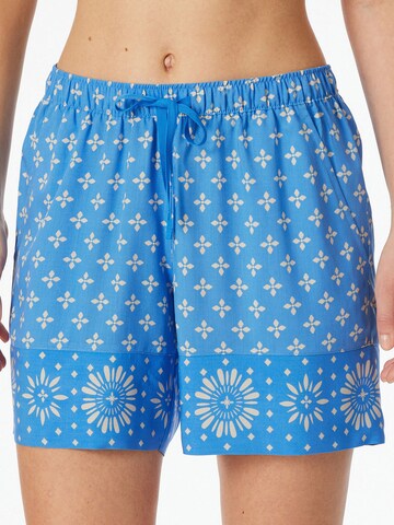 SCHIESSER Pajama Pants ' Mix & Relax Web ' in Blue: front