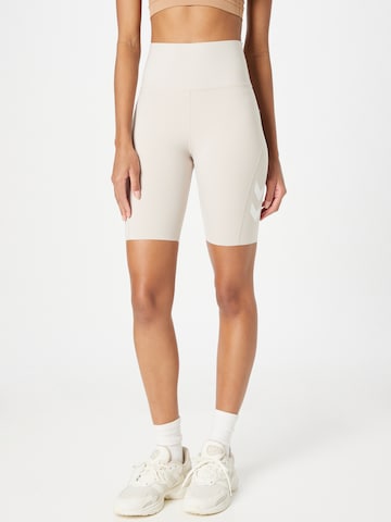 Hummel Skinny Sportbroek 'GRACE' in Grijs: voorkant