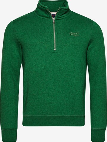 Superdry Sweatvest in Groen: voorkant