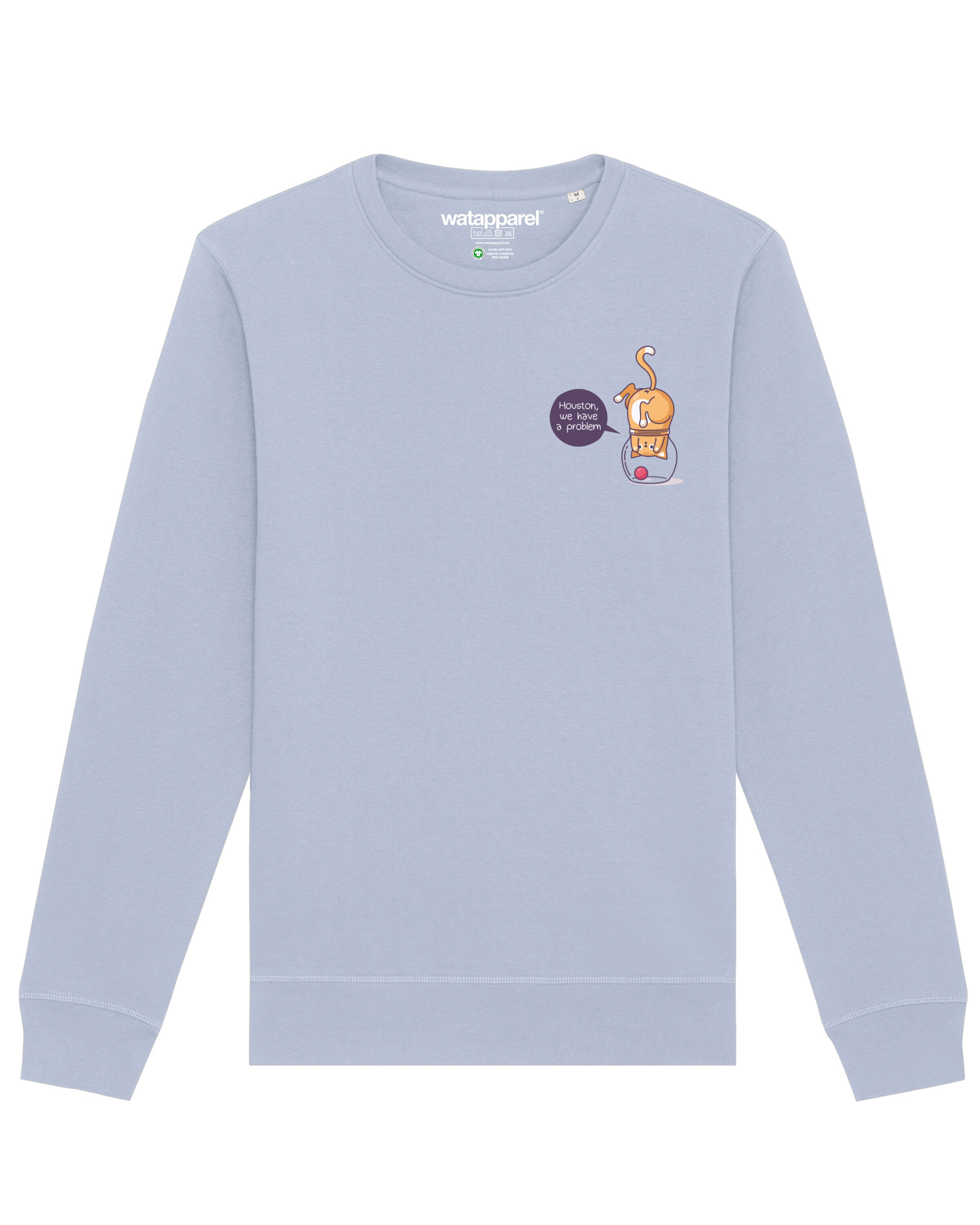 Felpa 'Funny Cat' di Watapparel in blu: frontale