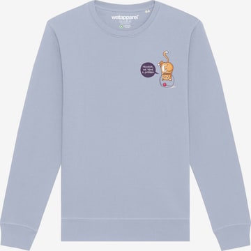 Watapparel Sweatshirt 'Funny Cat' in Blau: Vorderseite