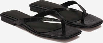 Kazar T-bar sandals in Black