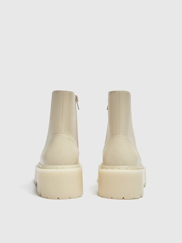 Pull&Bear Lace-up bootie in Beige