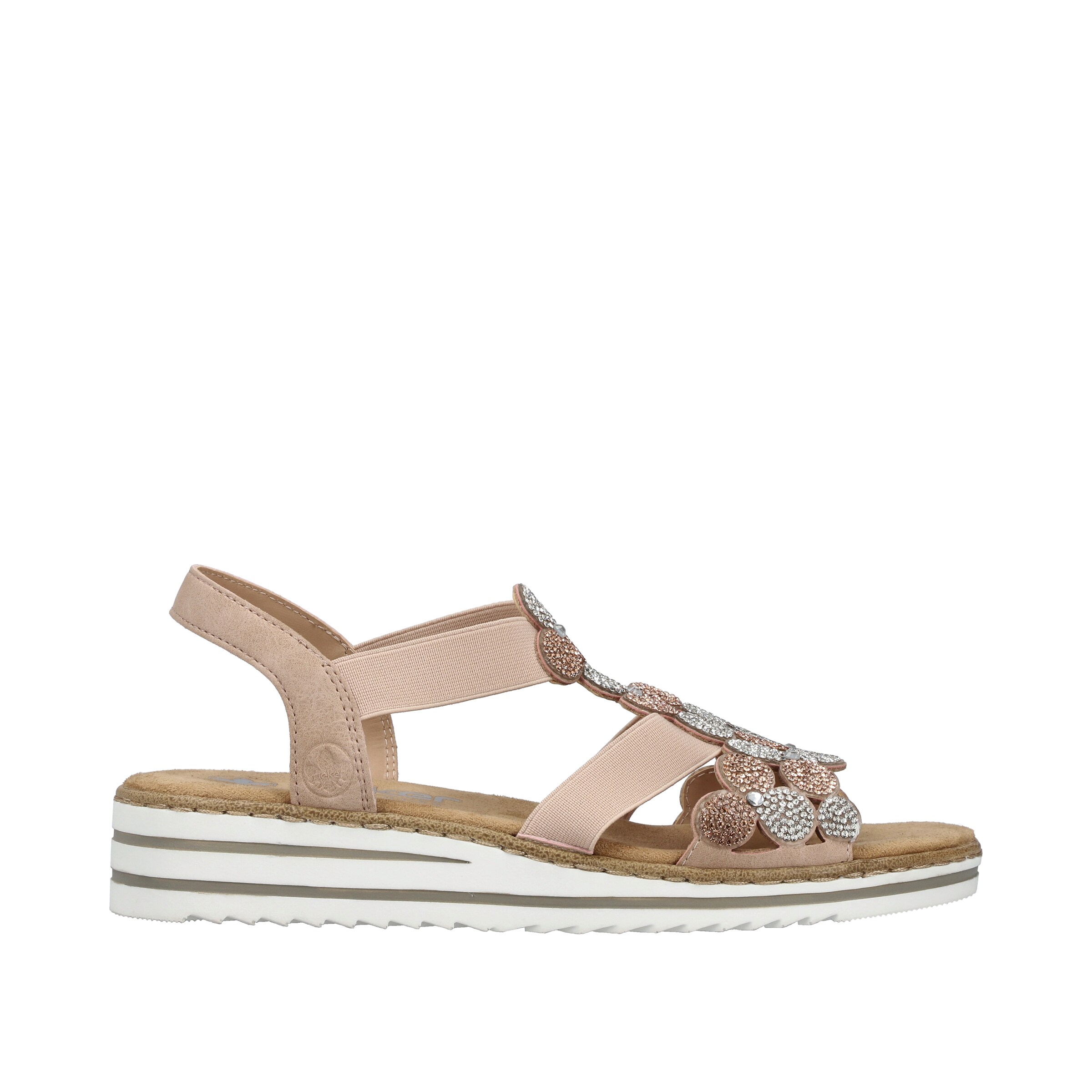 Sandales à lanières 'V0613' Rieker en beige