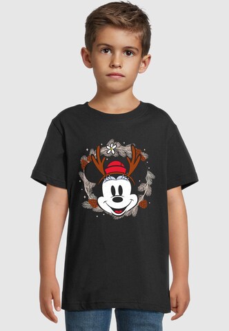 Maglietta 'Minnie Mouse - Reindeer Wreath' di ABSOLUTE CULT in nero: frontale