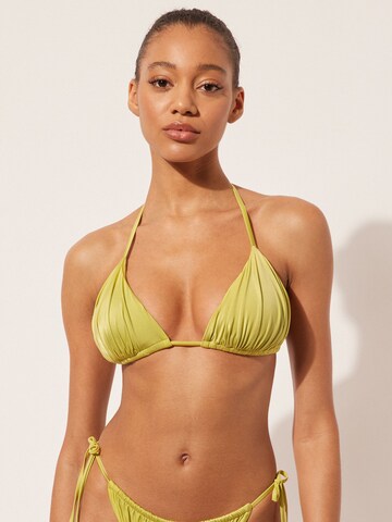 CALZEDONIA Triangle Bikini Top in Yellow