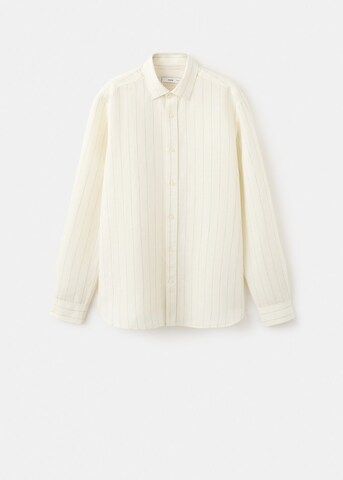 MANGO MAN Regular Fit Hemd 'Rug' in Beige