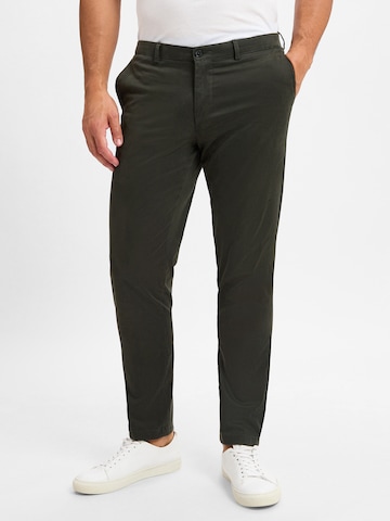 Finshley & Harding London Slimfit Chino ' Kyle ' in Groen: voorkant