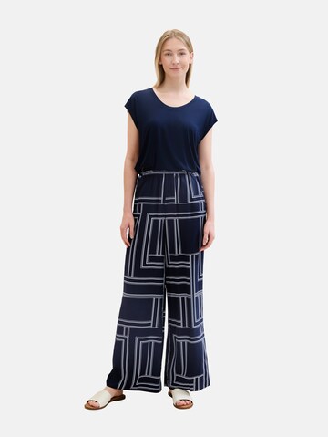 TOM TAILOR Wide leg Broek in Blauw