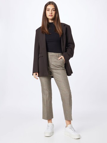 PULZ Jeans Flared Pants 'BINDY' in Brown