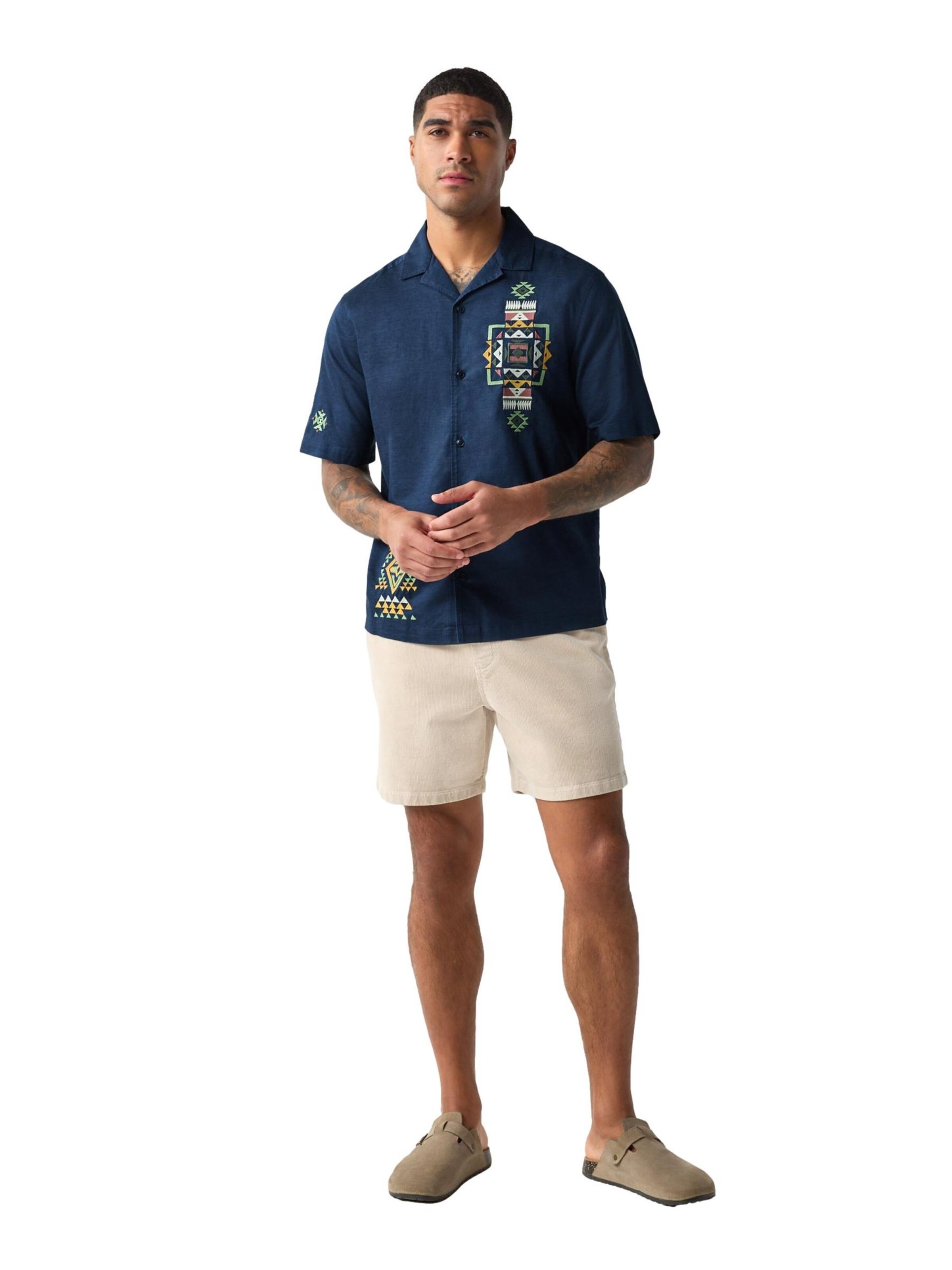 Next Regular Pants in White: front