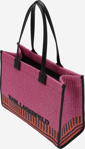 Karl Lagerfeld Μεγάλη τσάντα σε ροζ: μπροστά