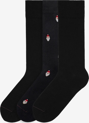 Von Jungfeld Socks 'mit Weihnachtsmotiven Set' in Black: front
