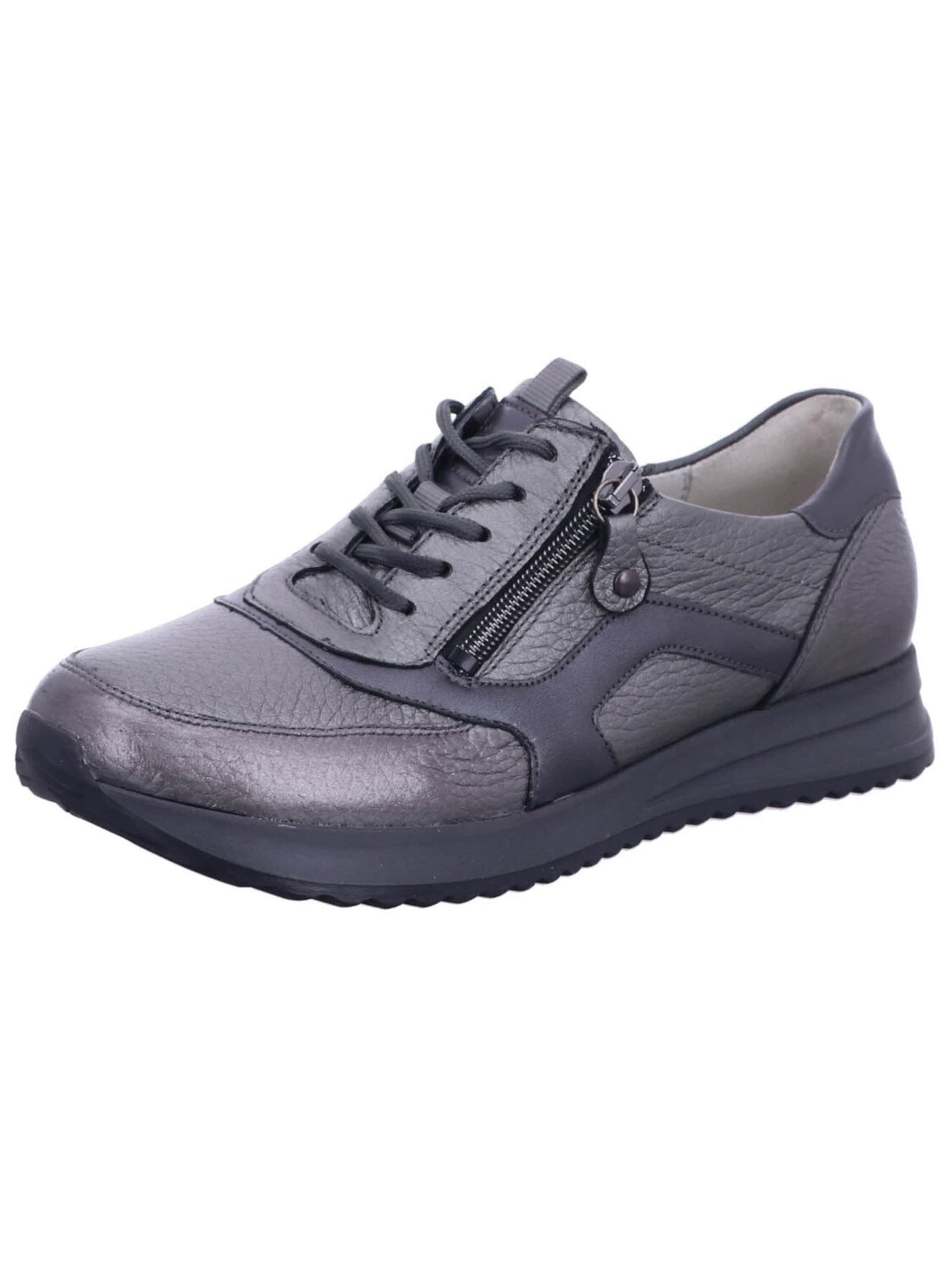 WALDLÄUFER Låg sneaker 'Sneaker Low Damen 752002-203 007 Echtleder in grau' i grå: framsida