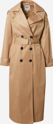 River Island Tussenmantel in Bruin: voorkant