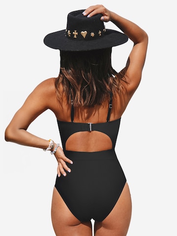 Cupshe Bustier Badeanzug in Schwarz