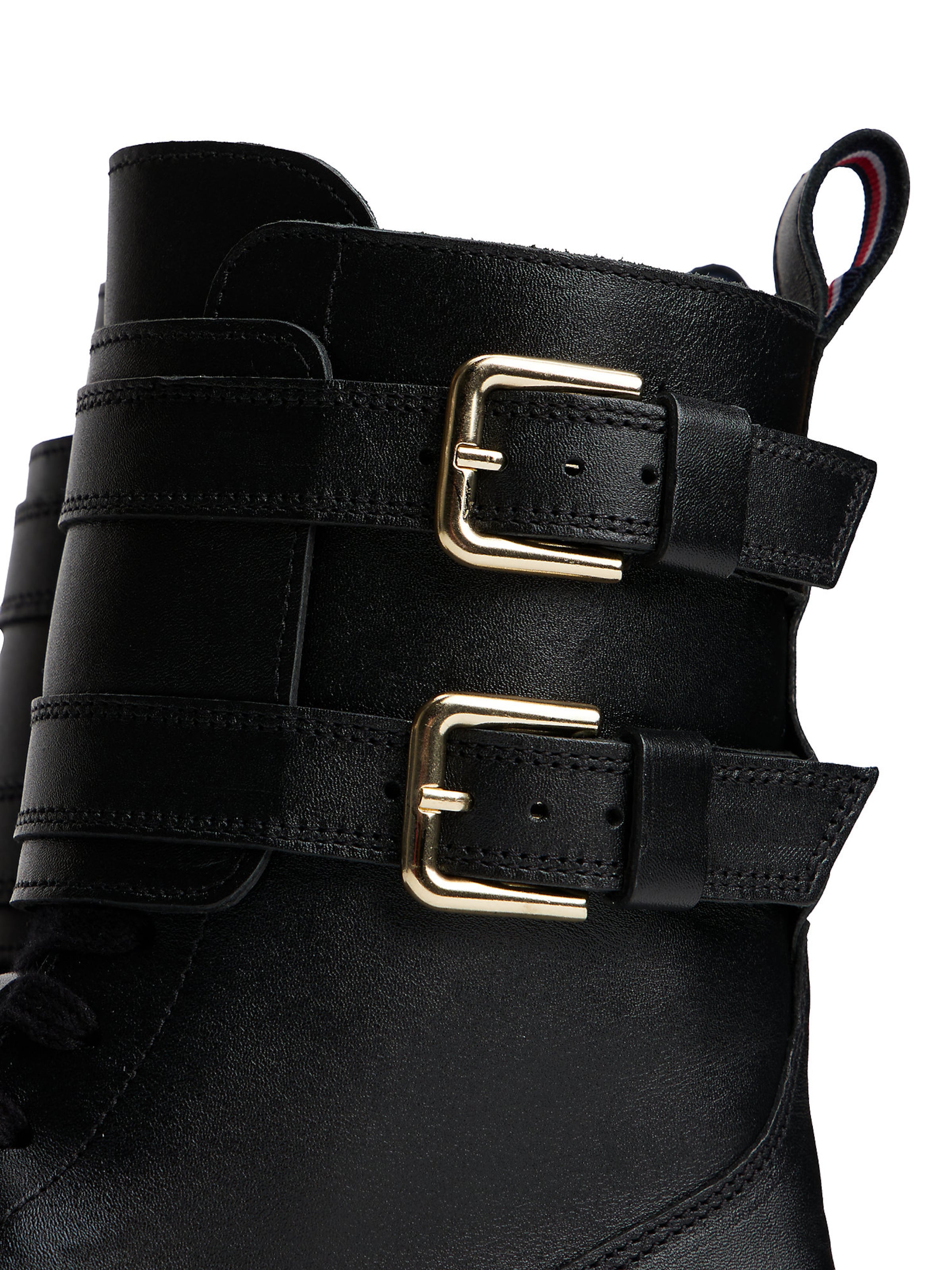 Ghete cu șireturi de la TOMMY HILFIGER pe negru