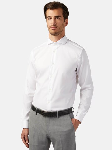 Coupe regular Chemise business Boggi Milano en blanc : devant