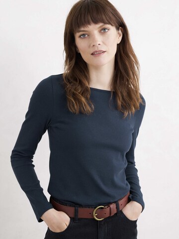 Seasalt Cornwall Shirt 'Gorse Lane Rib' in Blauw: voorkant