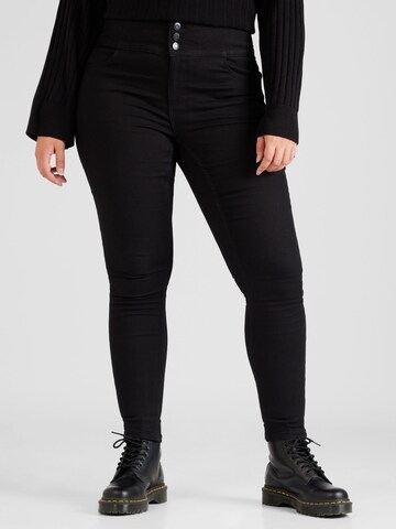 Vero Moda Curve Skinny Jeans 'DONNA' in Zwart: voorkant