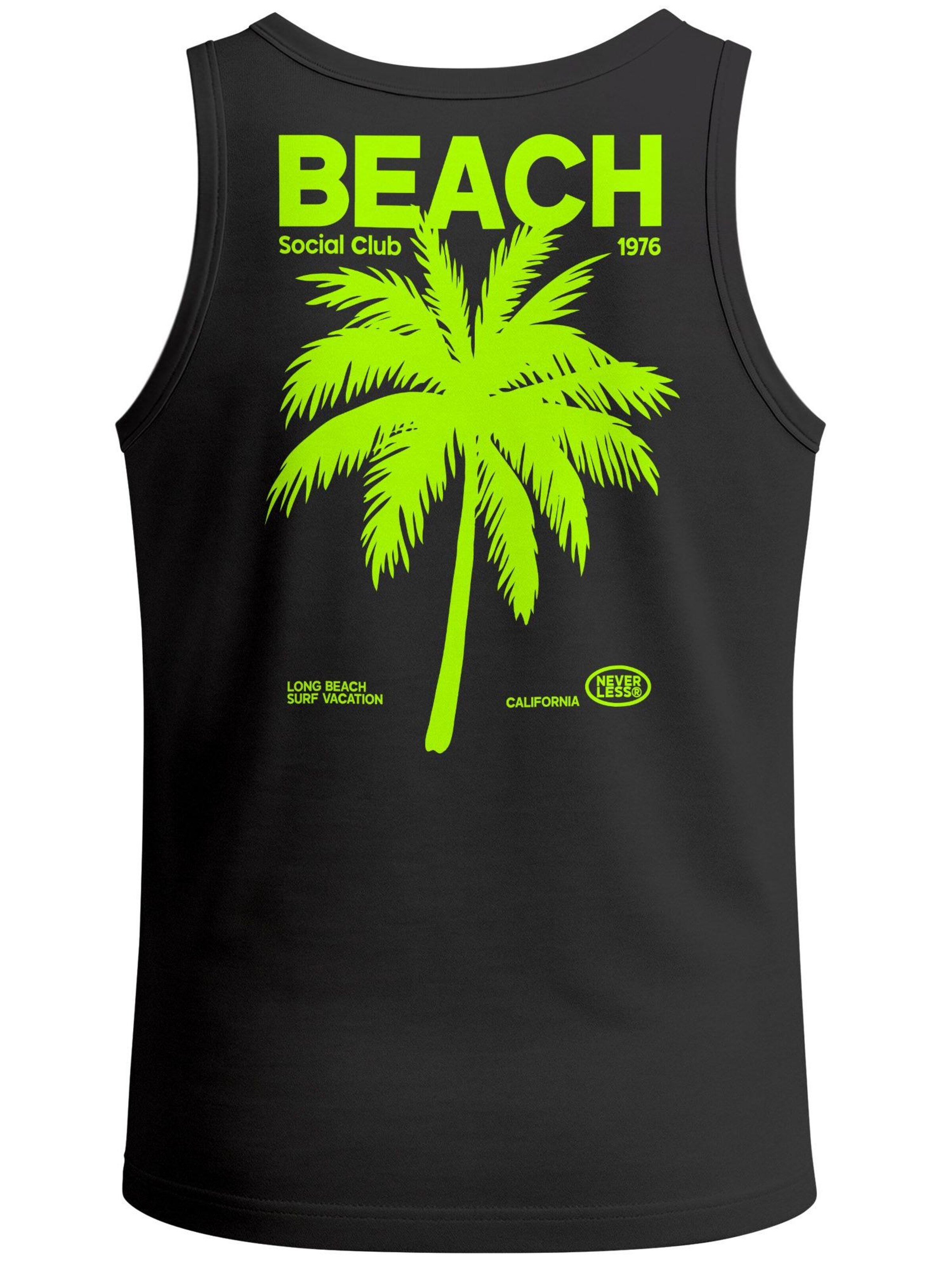 Neverless Shirt 'Beach Club Palme' in Black