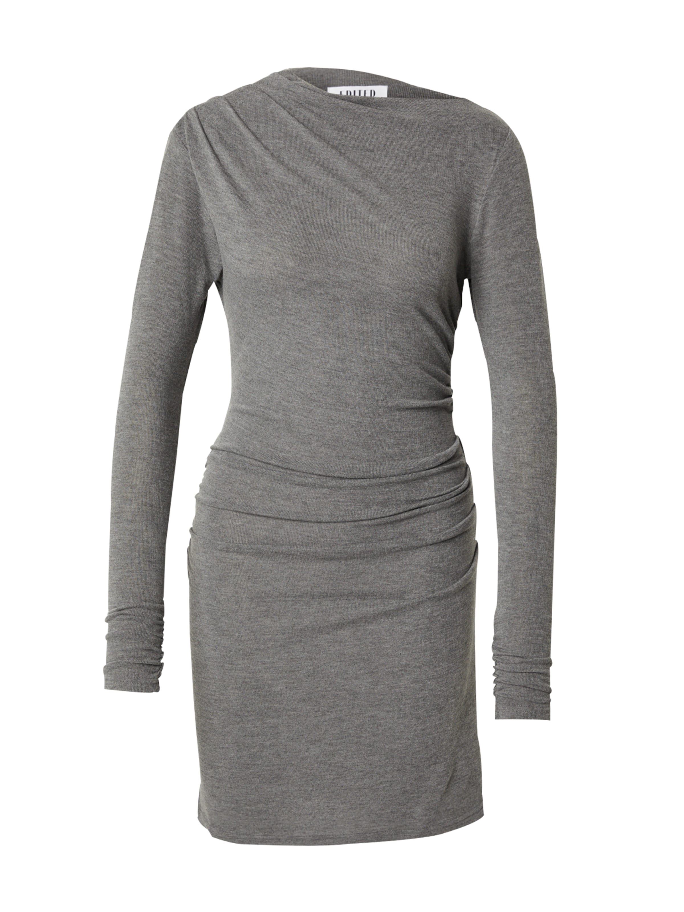 EDITED Šaty 'Alana' – šedá: přední strana