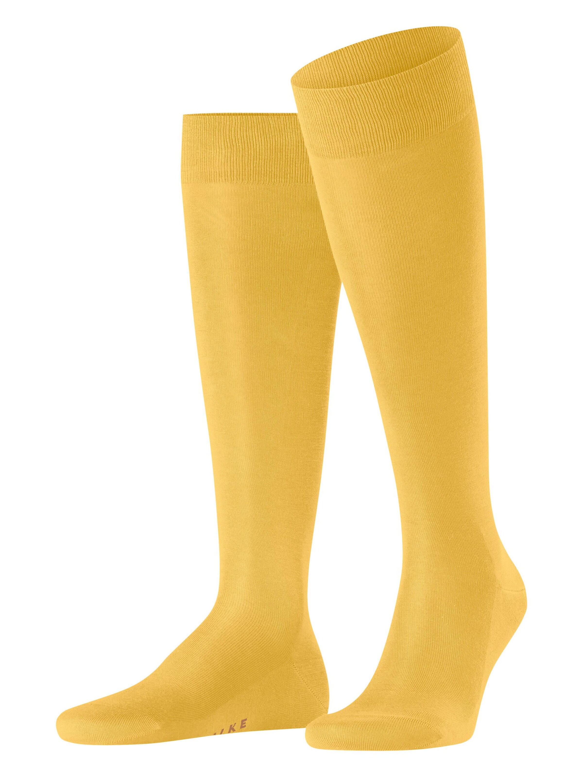 FALKE Knee High Socks 'Tiago' in Yellow: front