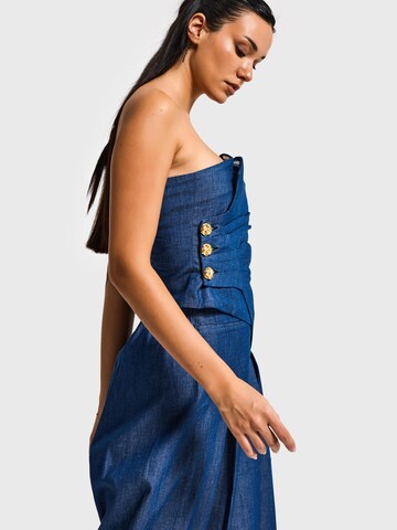 IT'S BASIC Top 'DENIM TOP' in Blauw