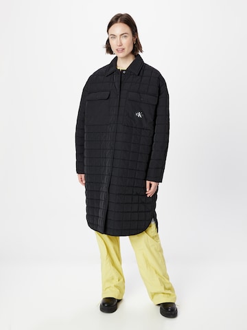 Calvin Klein Jeans Between-Seasons Coat in Black: front