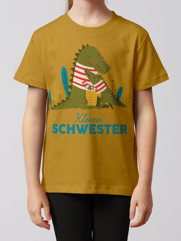 watabout.kids Shirt 'Krokodil Kleine Schwester' in Geel