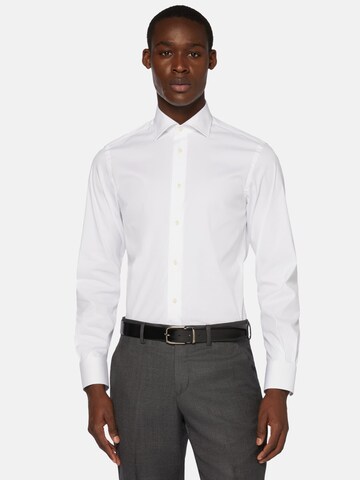 Coupe regular Chemise Boggi Milano en blanc : devant