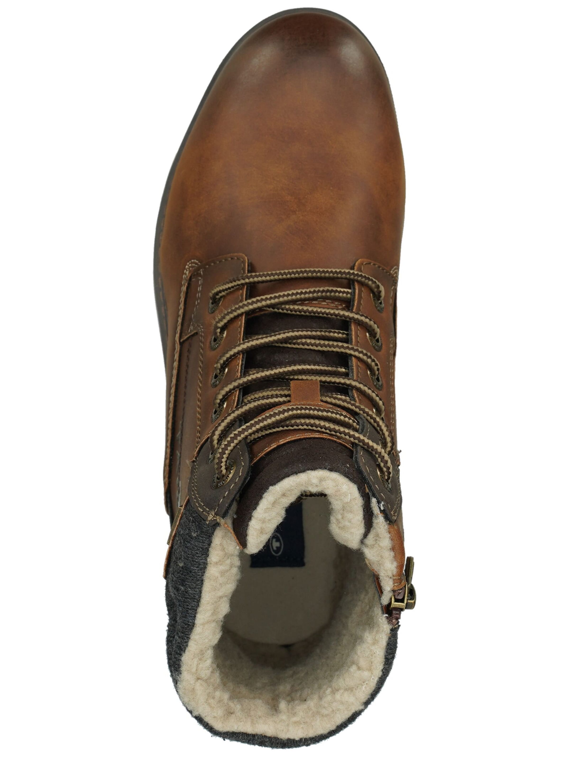 TOM TAILOR Schnürstiefel in Braun