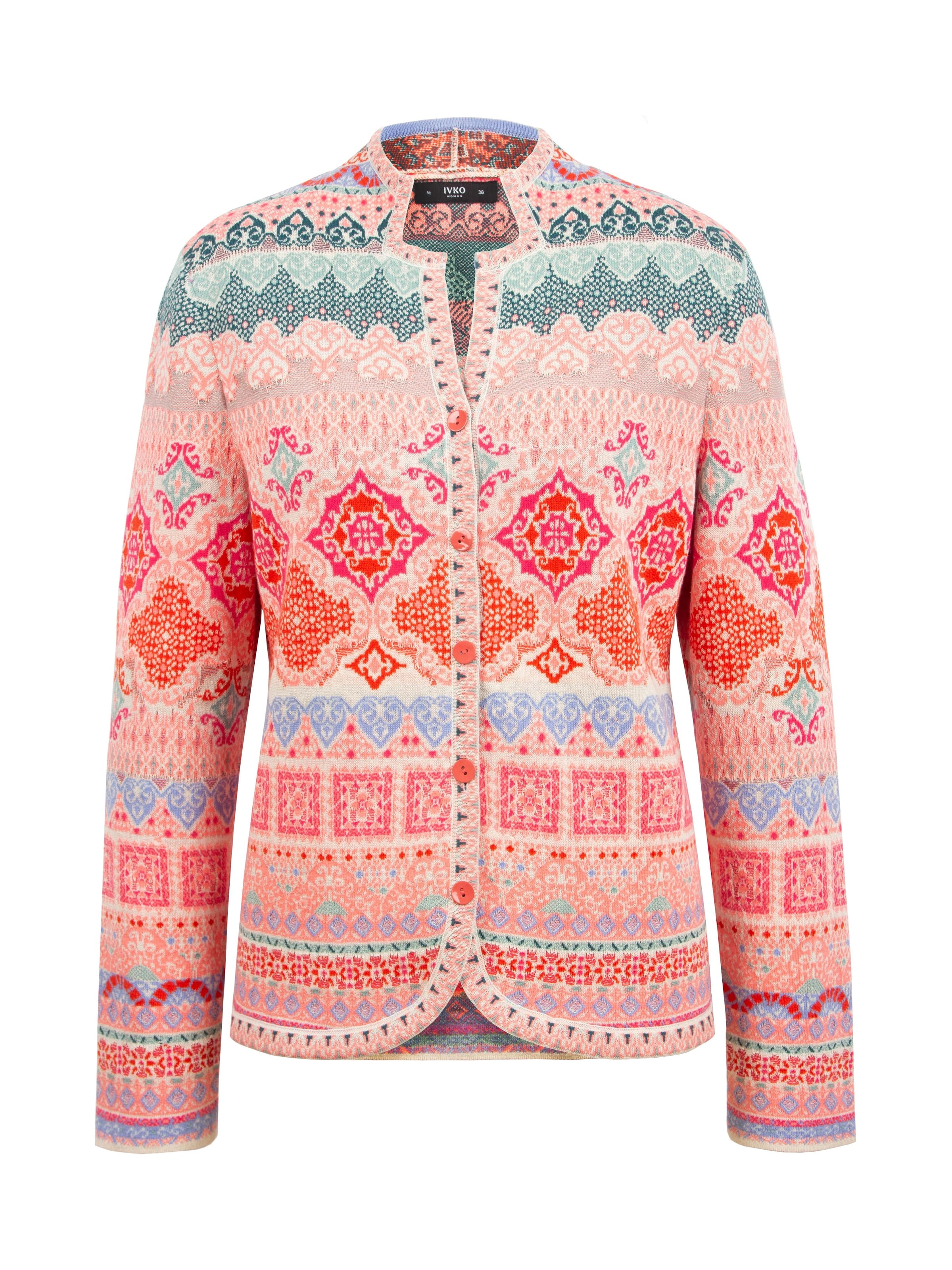 IVKO Strickjanker 'Jacquard' in Orange: Vorderseite