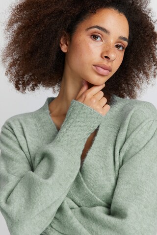 ICHI Knit cardigan 'OLENE' in Green