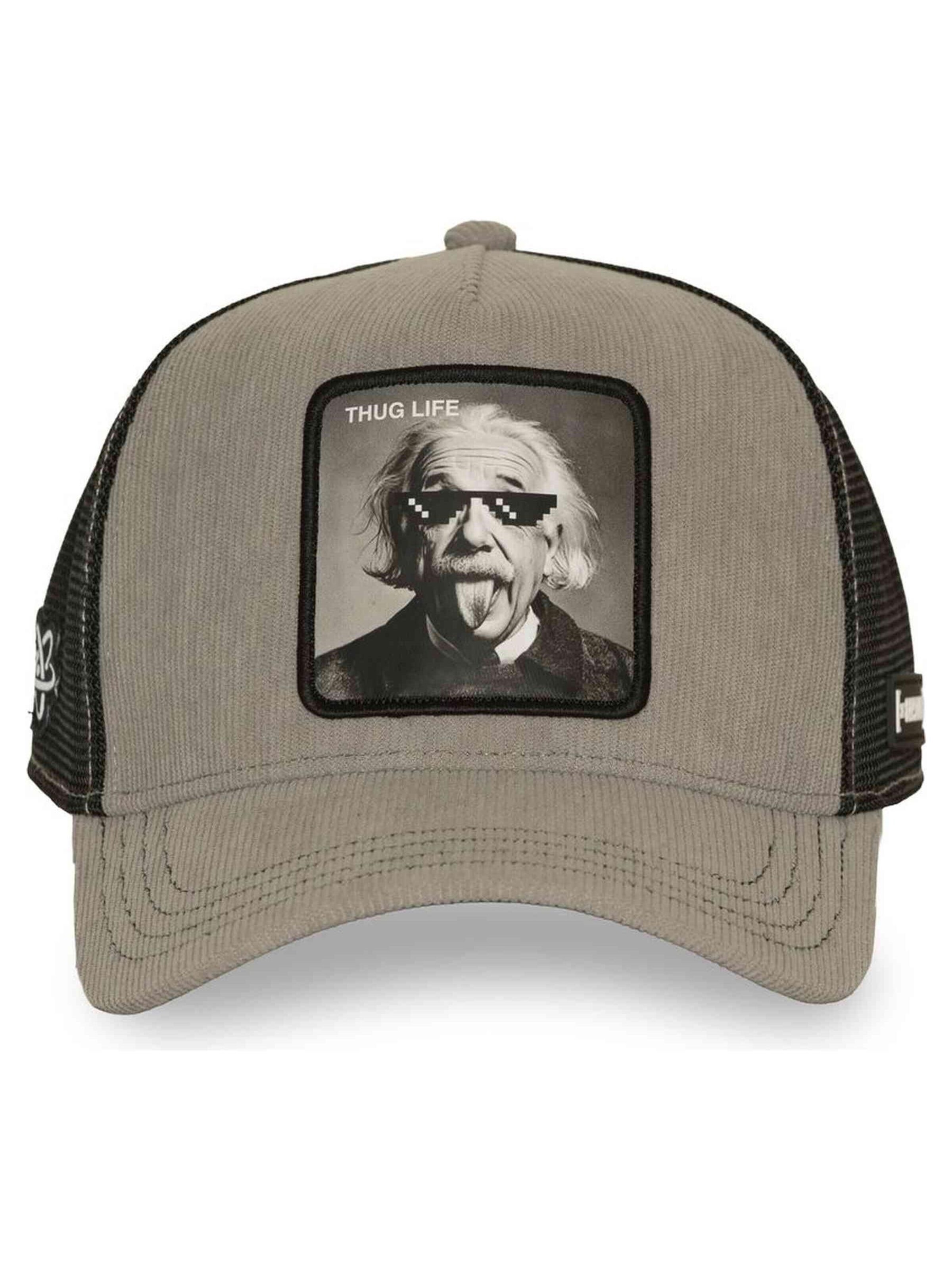 Cappello da baseball 'Gorra capslab gris einstein thug life trucker cap' di Capslab in grigio: frontale