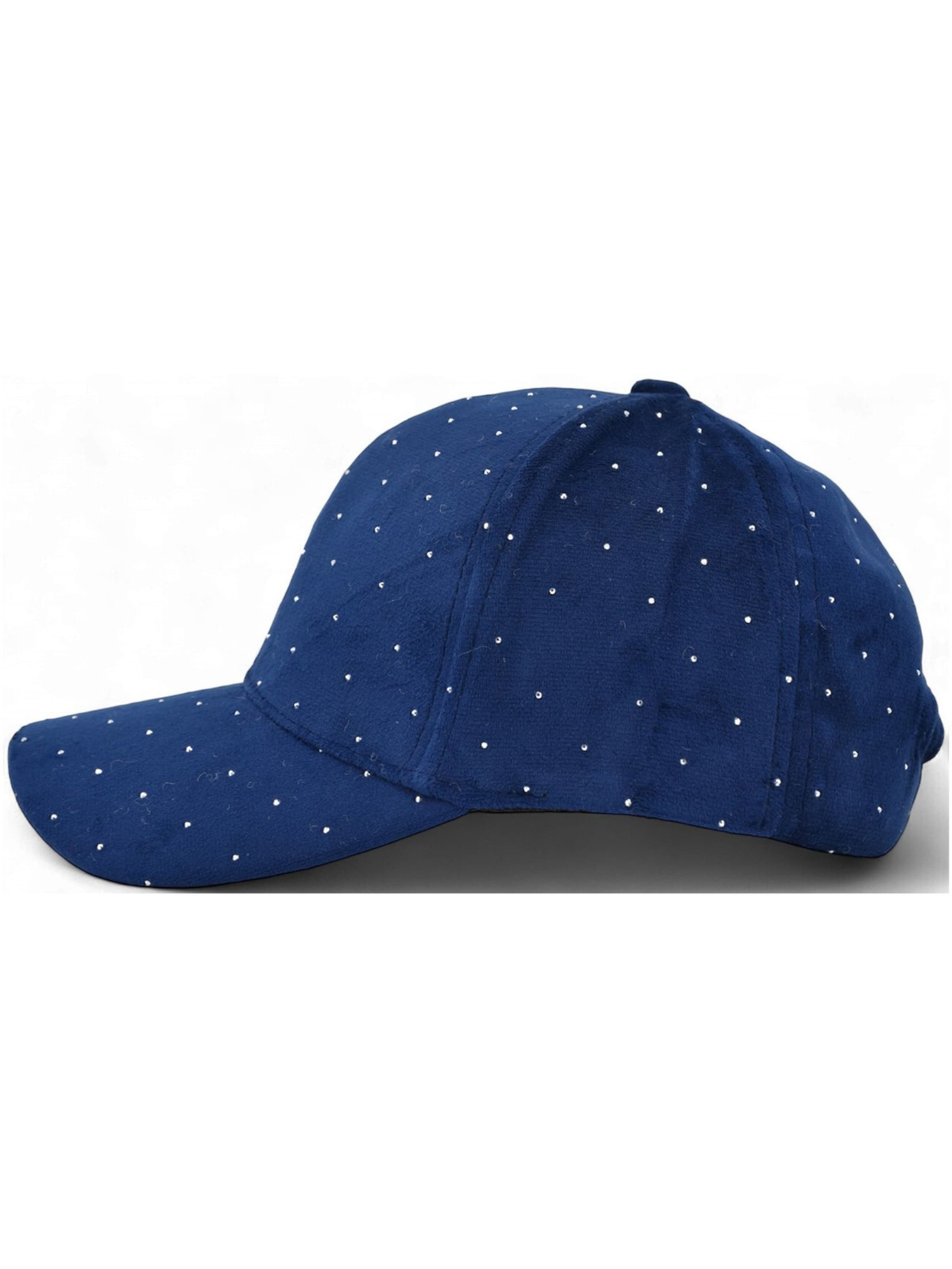 styleBREAKER Cap 'Samt Baseball Cap mit Strass' in Blue